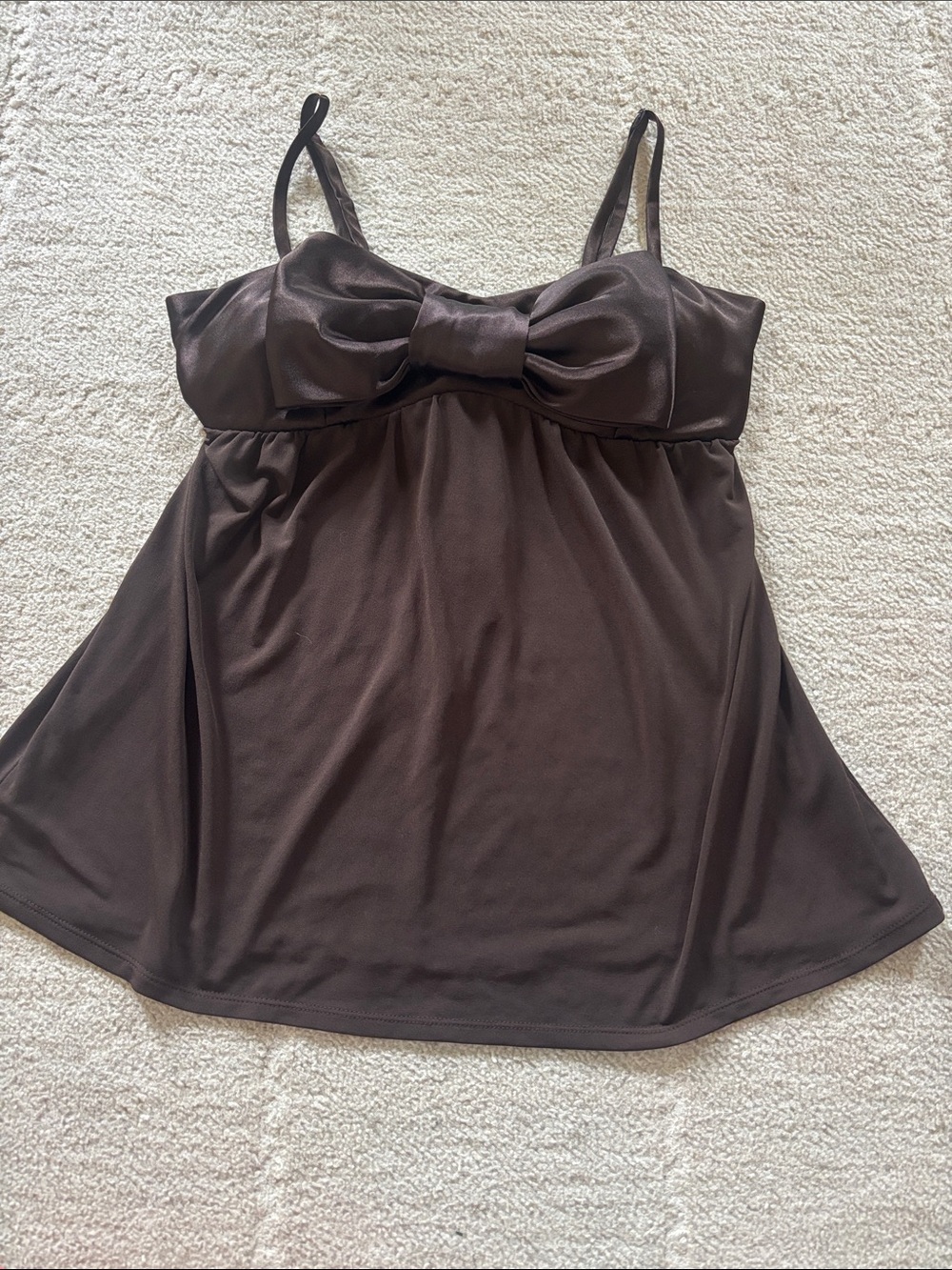 Vintage studio Y bow front brown tank top size medium - Picture 1 of 9